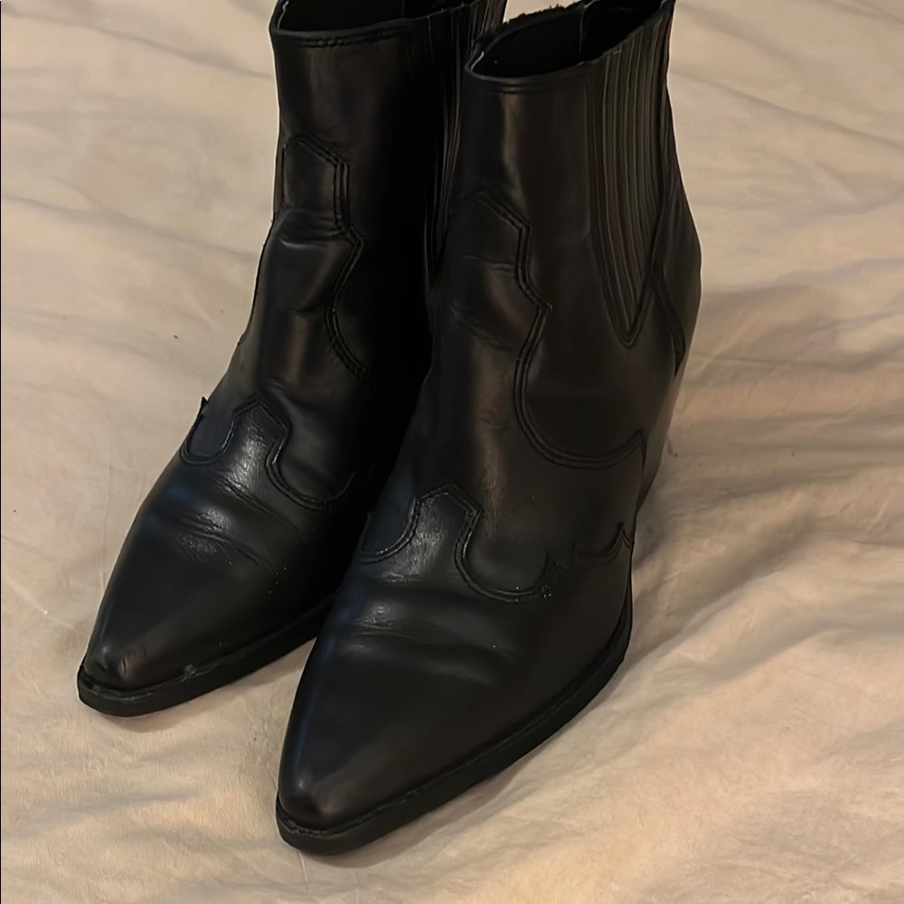 Sam Edelman Black Ankle Booties with Pointed Toe